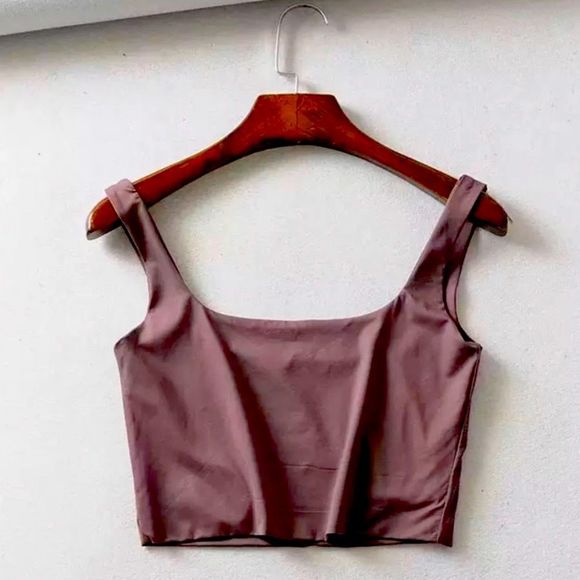 Brown/Red Crop top / Short sleeves tank top - Picture 2 of 3